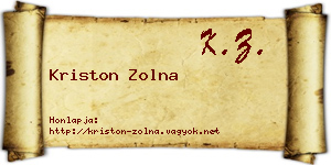 Kriston Zolna névjegykártya